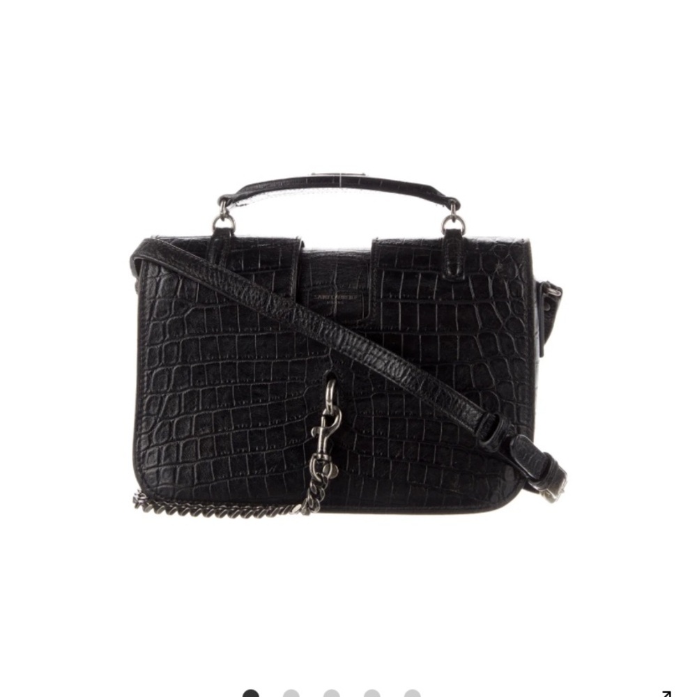 Authentic Yves Saint Laurent crocodile Charlotte Messenger Crossbody